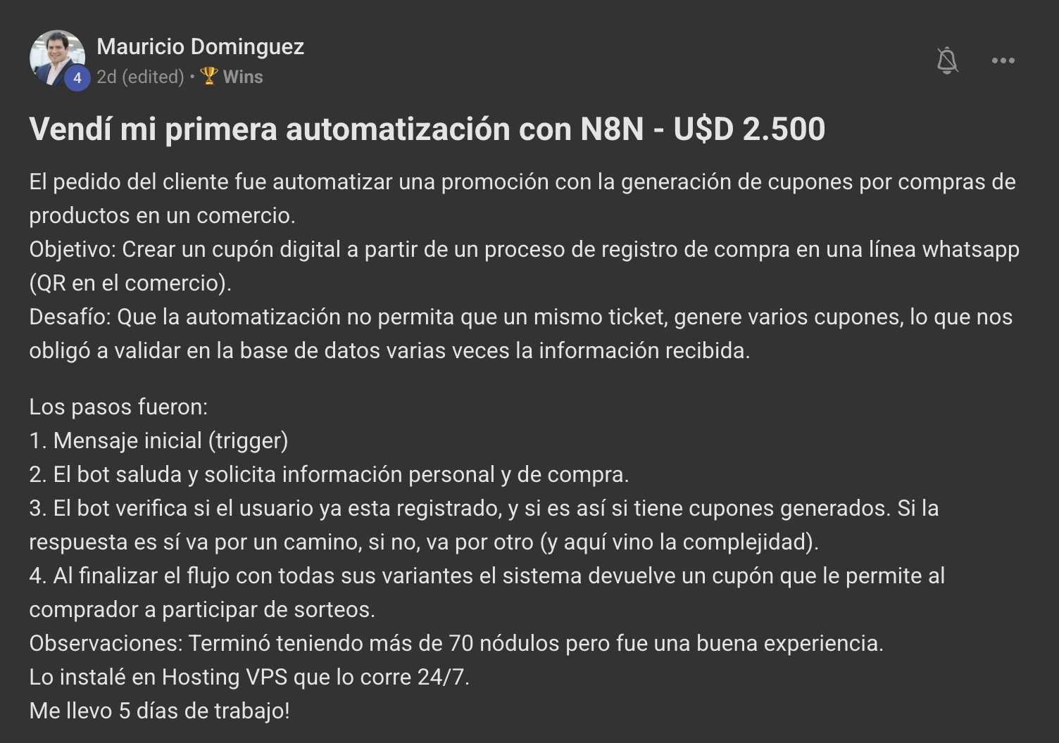 Captura de un resultado real de un miembro de Camaleones Digitales (3 de 16)