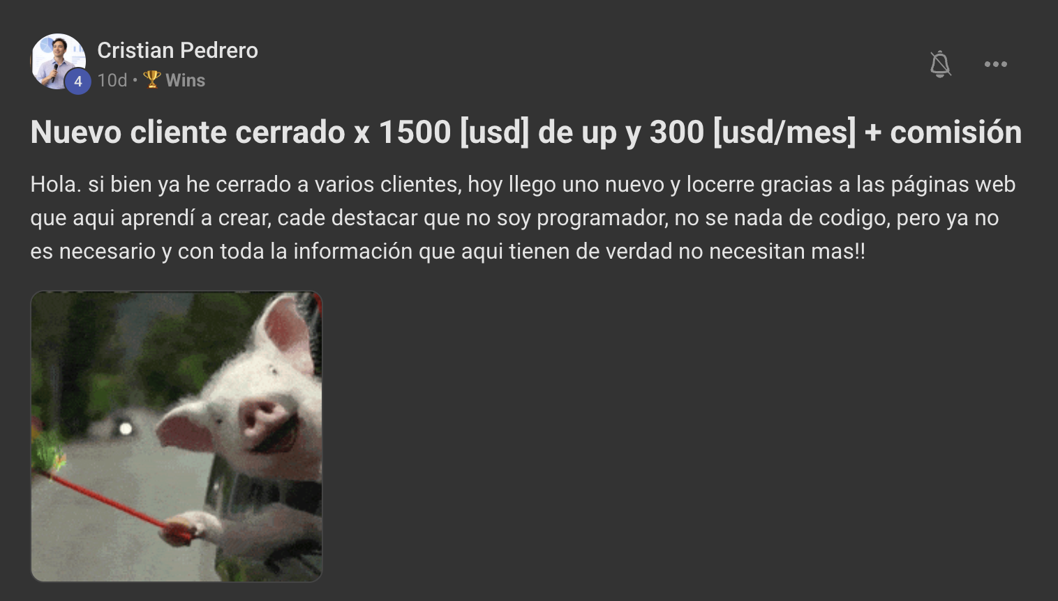 Captura de un resultado real de un miembro de Camaleones Digitales (4 de 16)