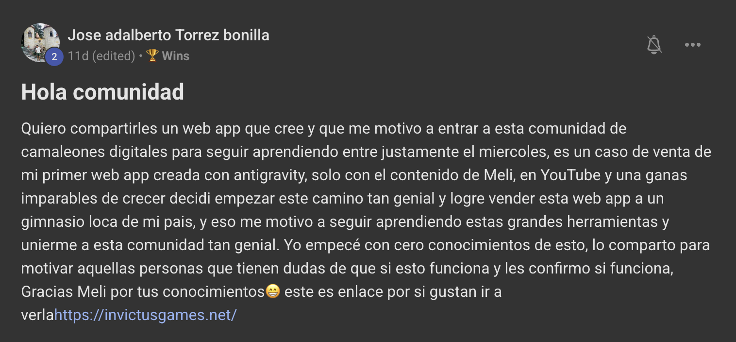Captura de un resultado real de un miembro de Camaleones Digitales (5 de 16)