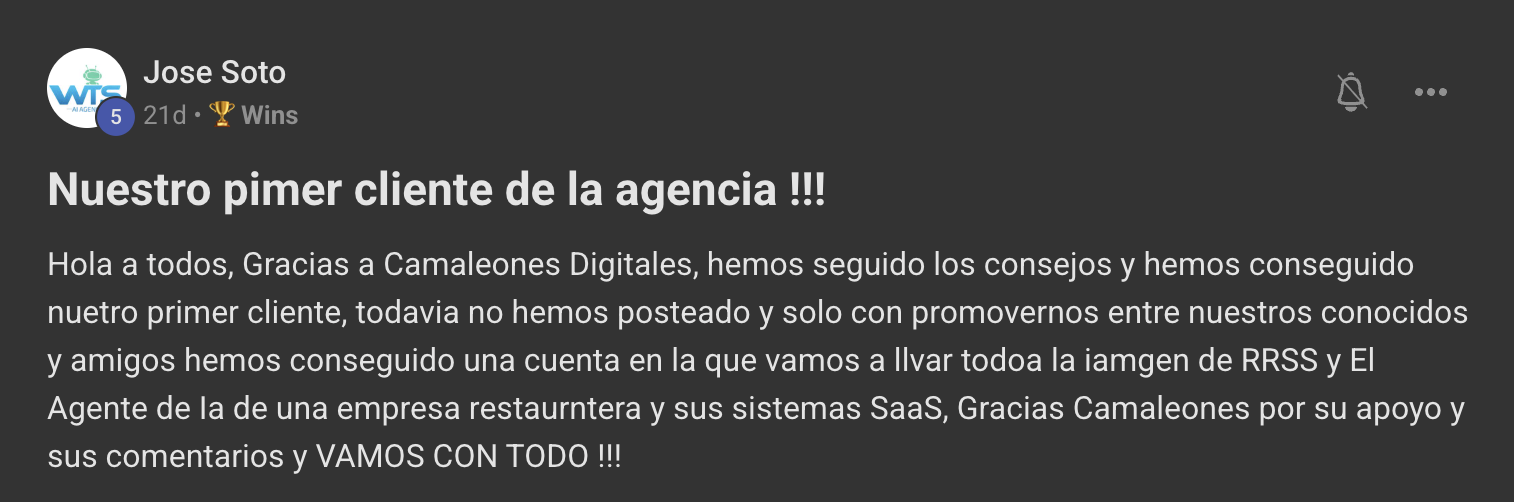 Captura de un resultado real de un miembro de Camaleones Digitales (7 de 16)