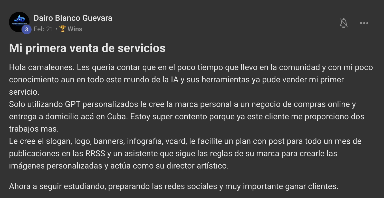 Captura de un resultado real de un miembro de Camaleones Digitales (8 de 16)