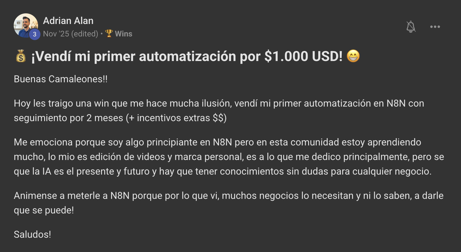 Captura de un resultado real de un miembro de Camaleones Digitales (12 de 16)