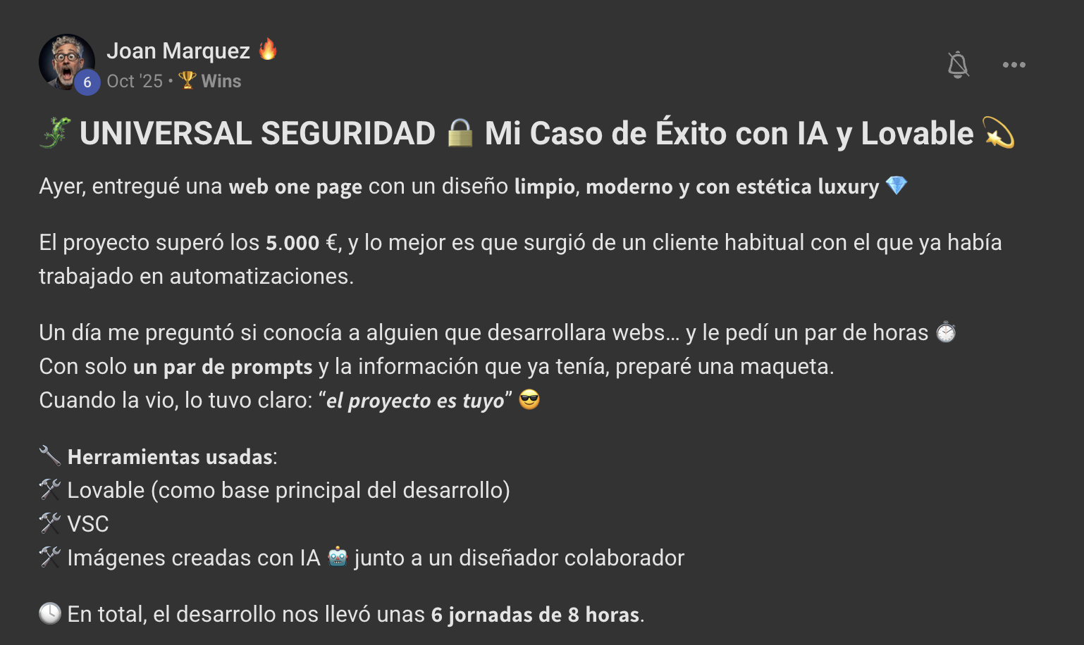 Captura de un resultado real de un miembro de Camaleones Digitales (13 de 16)