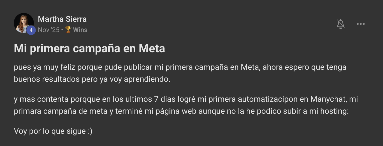 Captura de un resultado real de un miembro de Camaleones Digitales (14 de 16)