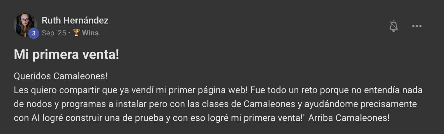 Captura de un resultado real de un miembro de Camaleones Digitales (15 de 16)